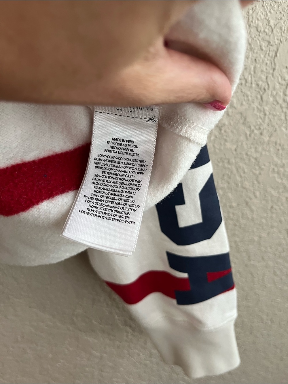 Polo Ralph Lauren Striped Polo USA Graphic Cropped Sweatshirt Medium - Picture 8 of 11